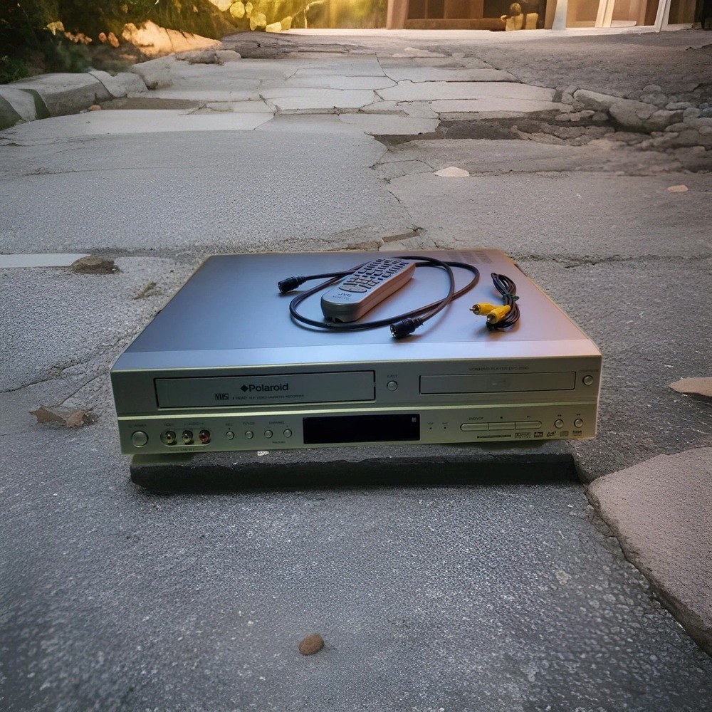 Polaroid DVC-2000 4-Head VCR DVD Player Combo VHS Recorder + Remote